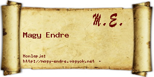 Magy Endre névjegykártya